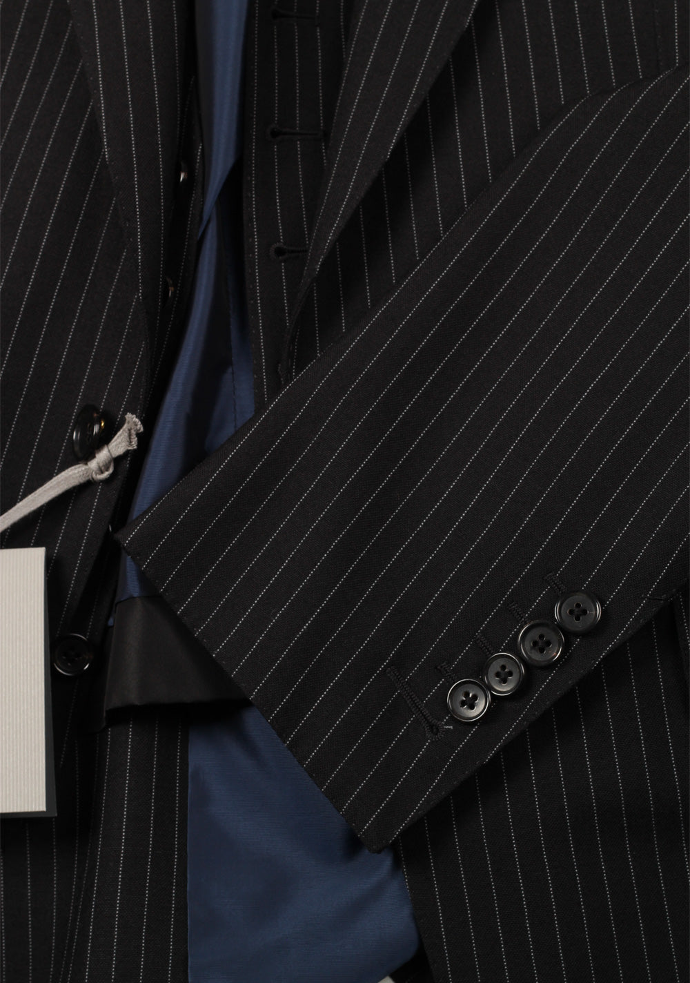 TOM FORD Striped Charcoal 3 Piece Suit Size 48 / 38R U.S. Wool Basic Base E