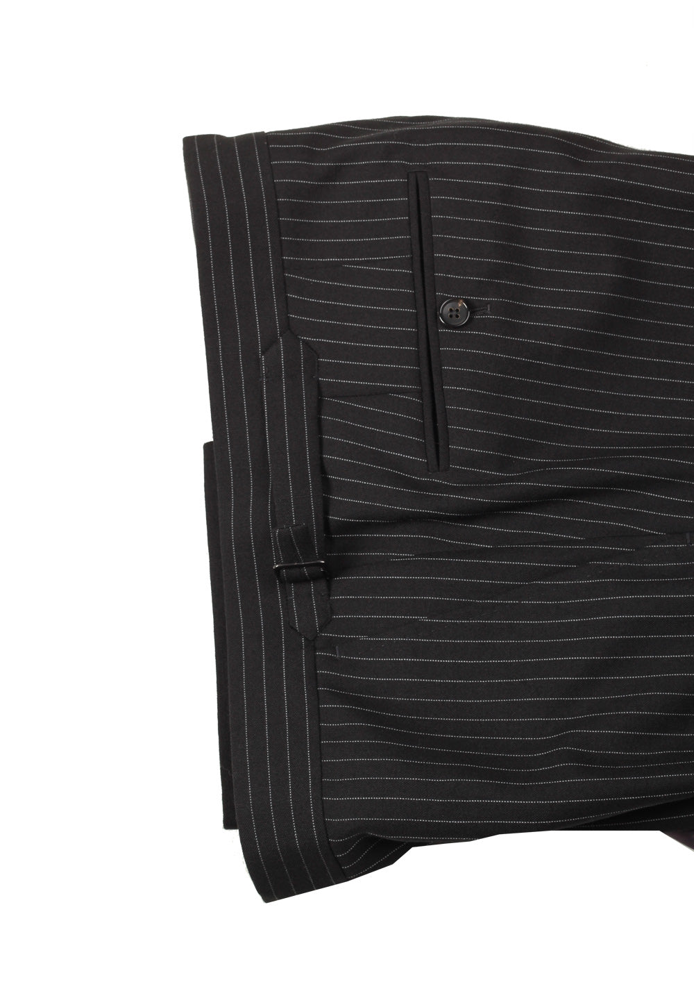 TOM FORD Striped Charcoal 3 Piece Suit Size 48 / 38R U.S. Wool Basic Base E