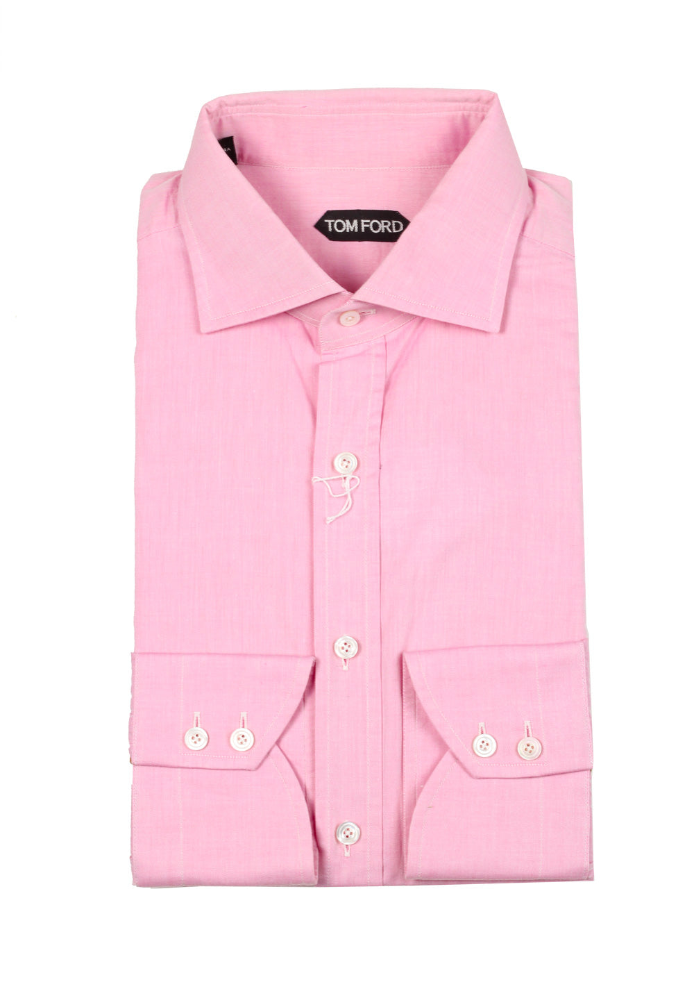 TOM FORD Solid Pink Shirt Size 43 / 17 U.S.