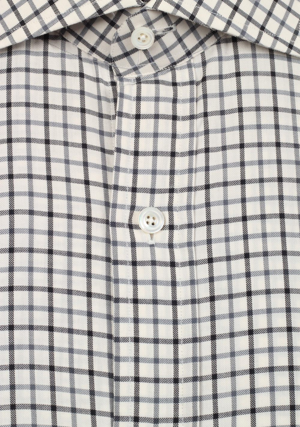 TOM FORD Checked White Blue Shirt Size 43 / 17 U.S.