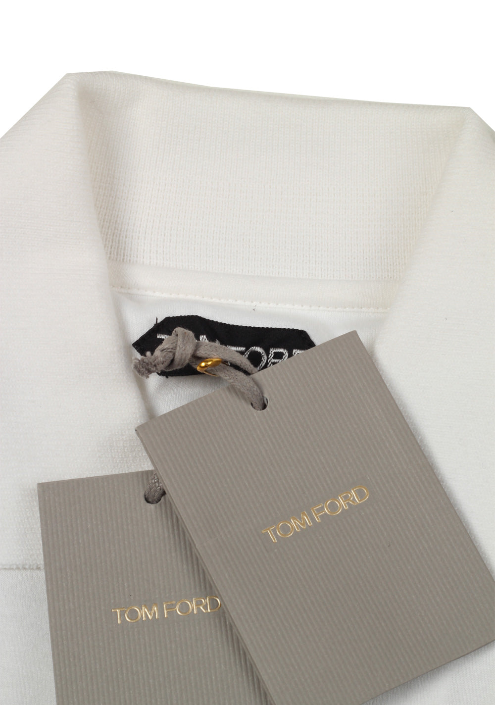 TOM FORD Off White Long Sleeve Polo Shirt Size 54 / 44R U.S.