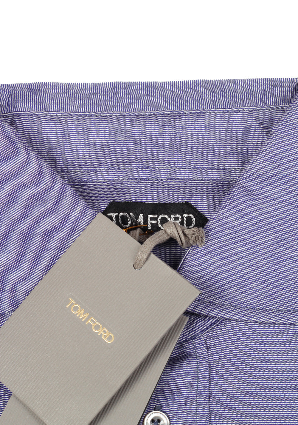 TOM FORD Blue Long Sleeve Polo Shirt Size 48 / 38R U.S. In Silk Cotton