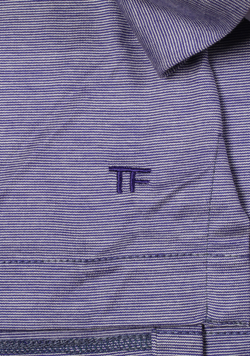 TOM FORD Blue Long Sleeve Polo Shirt Size 48 / 38R U.S. In Silk Cotton