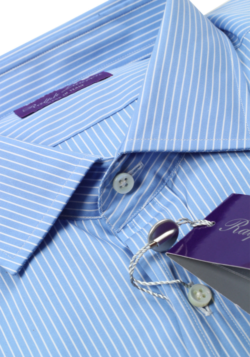 Ralph Lauren Purple Label Blue Striped Shirt Size 44 / 17.5 U.S.