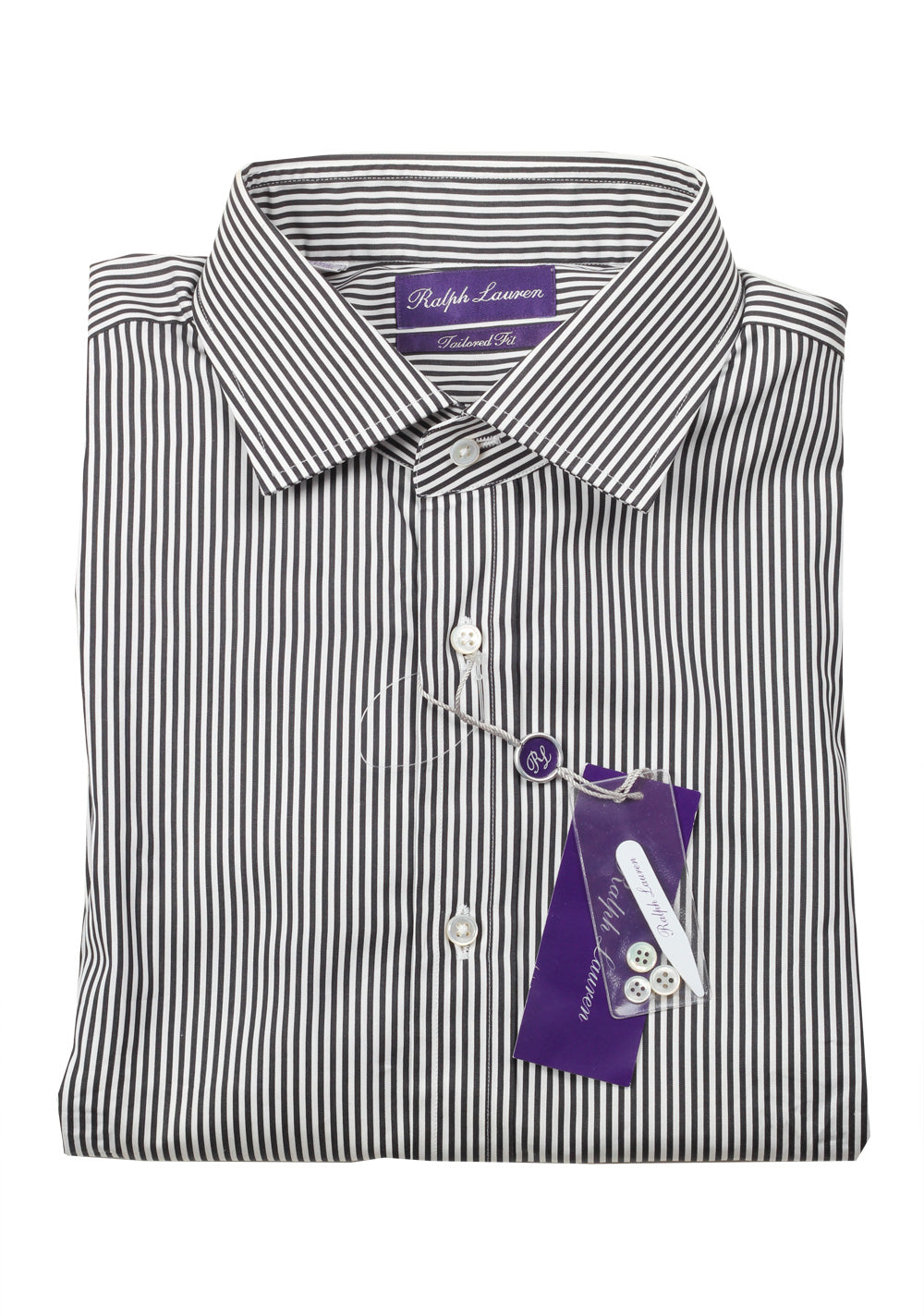 Ralph Lauren Purple Label Tailored Fit Blue Striped Shirt Size 42 / 16.5 U.S.