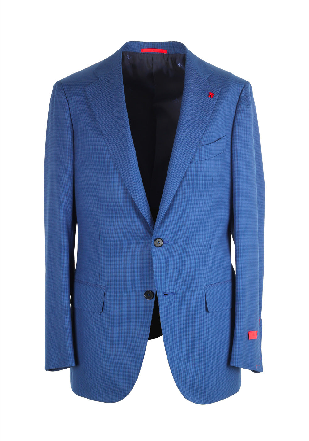 Isaia Napoli Blue Suit Size 46 / 36R U.S. Cotton Wool Silk Base Amalfi