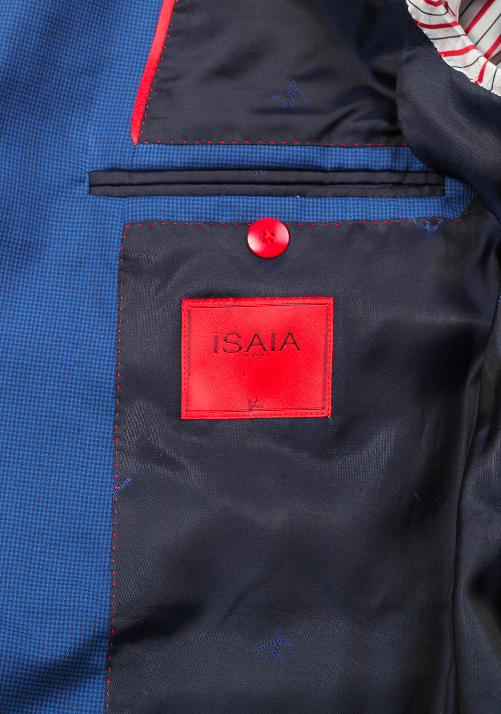 Isaia Napoli Blue Suit Size 46 / 36R U.S. Cotton Wool Silk Base Amalfi