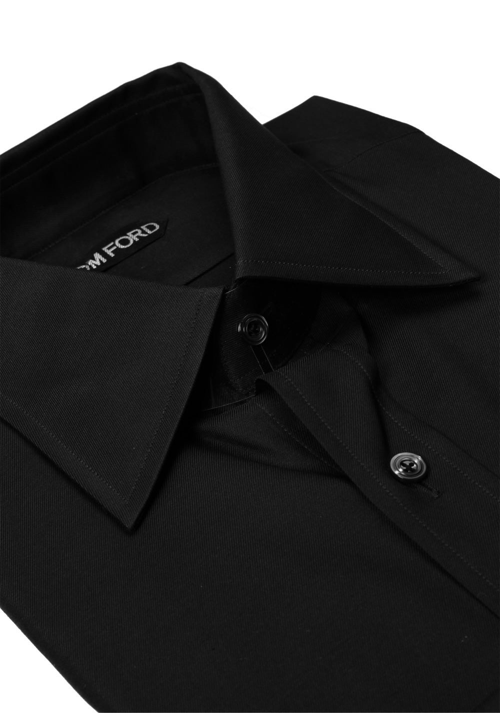 TOM FORD Solid Black Shirt Size 40 / 15,75 U.S.