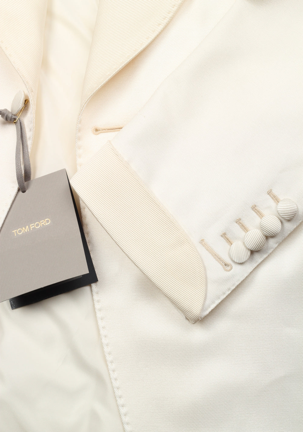 TOM FORD Shelton Shawl Collar Off White Sport Coat Tuxedo Dinner Jacket Size 46 / 36R U.S.