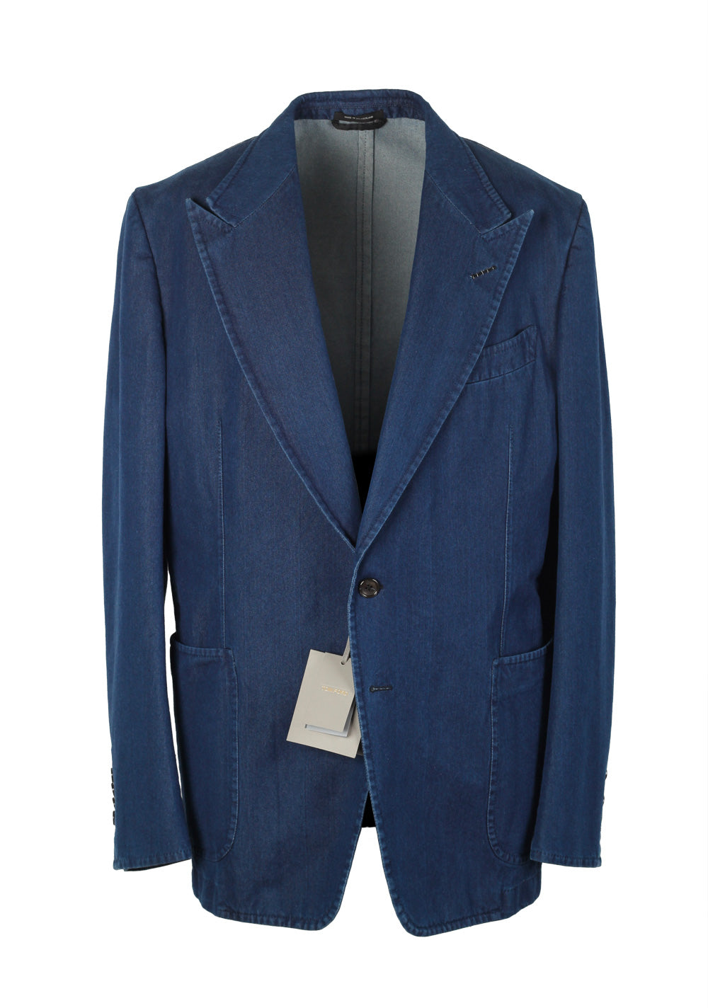 TOM FORD Shelton Blue Sport Coat Size 54 / 44R U.S. In Cotton