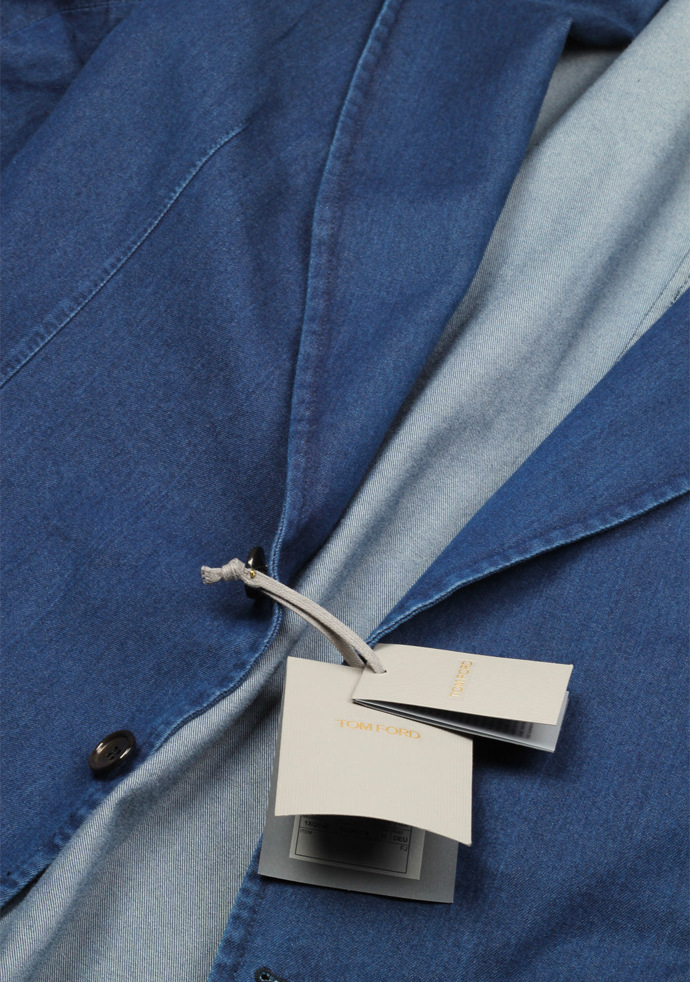 TOM FORD Shelton Blue Sport Coat Size 54 / 44R U.S. In Cotton