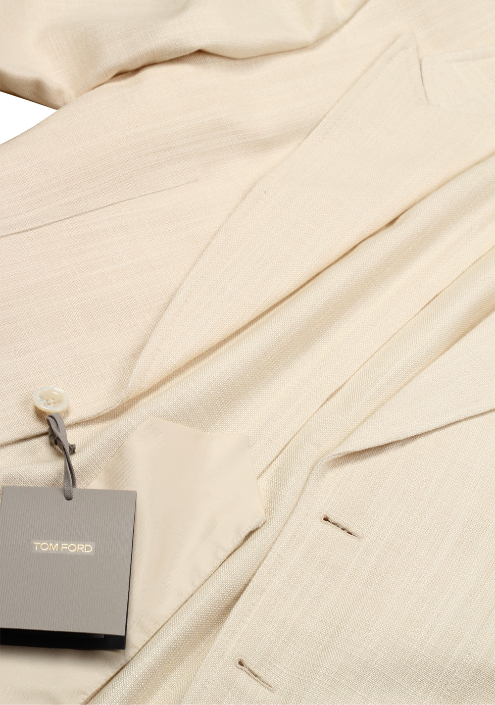 TOM FORD Shelton Cream Suit Size 46 / 36R U.S. In Rayon