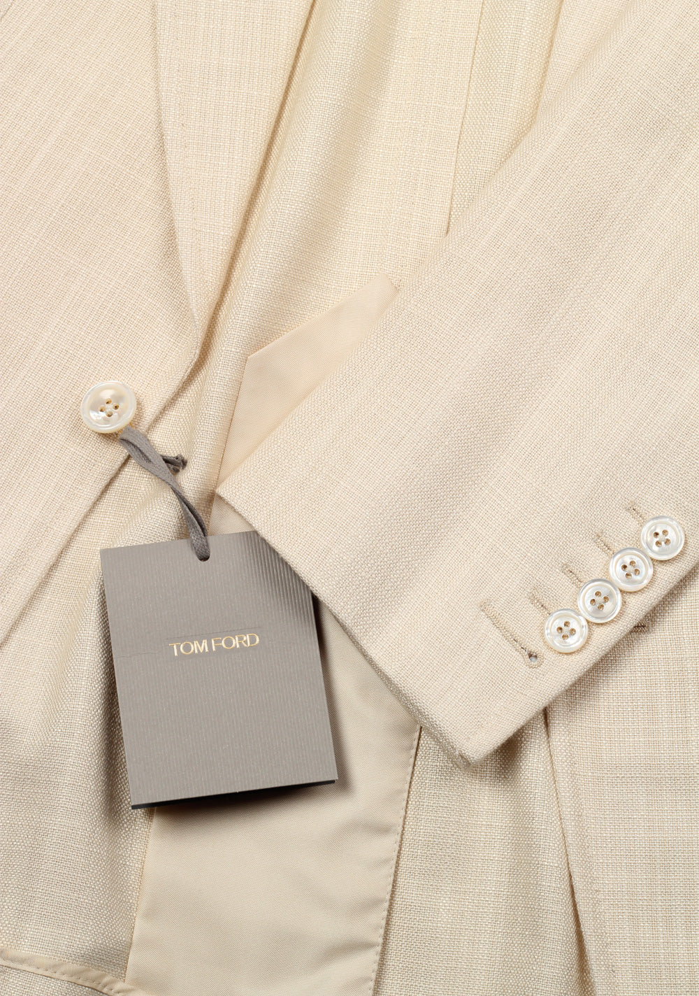 TOM FORD Shelton Cream Suit Size 46 / 36R U.S. In Rayon