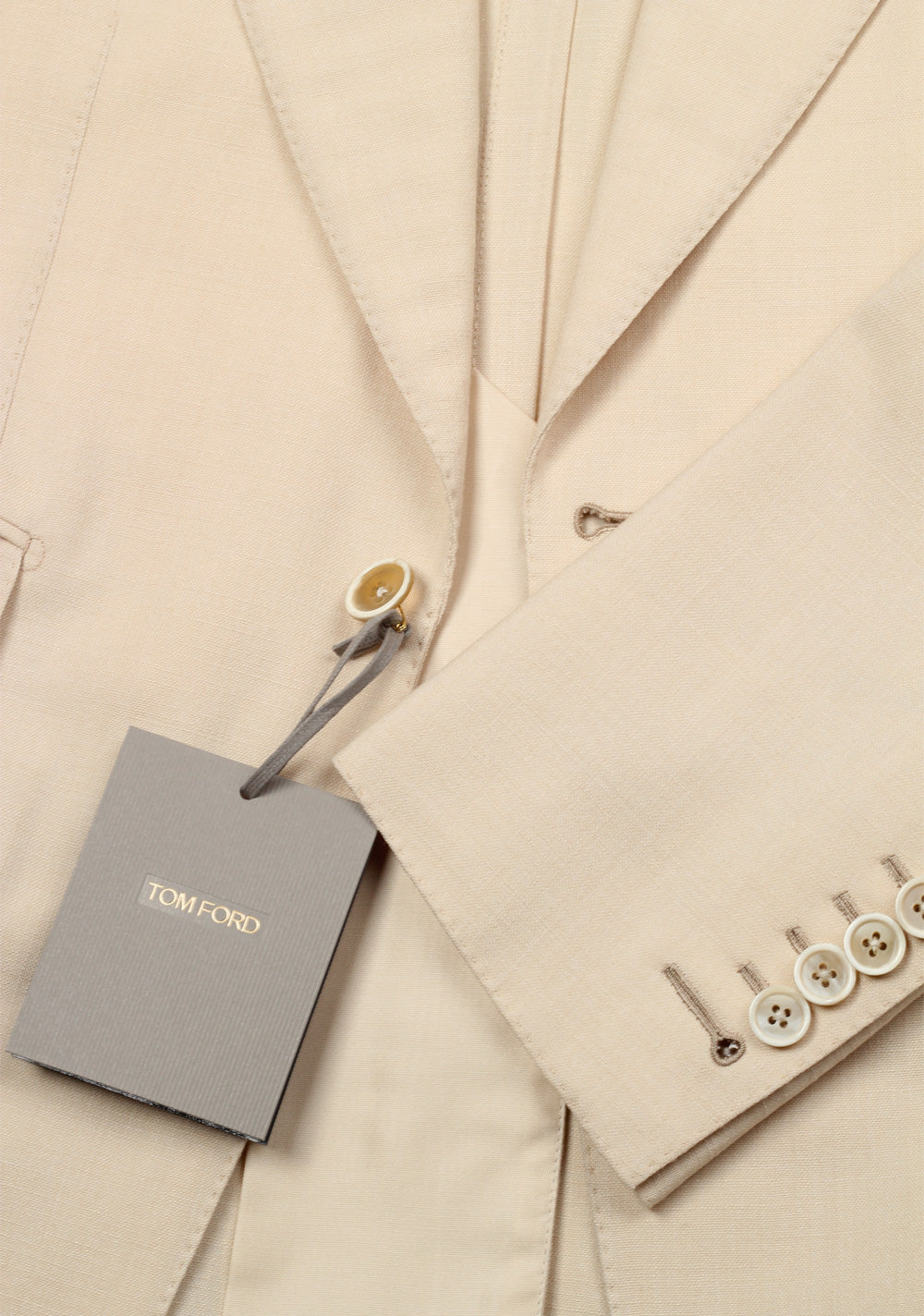 TOM FORD Shelton Cream Suit Size 46 / 36R U.S. In Wool Silk