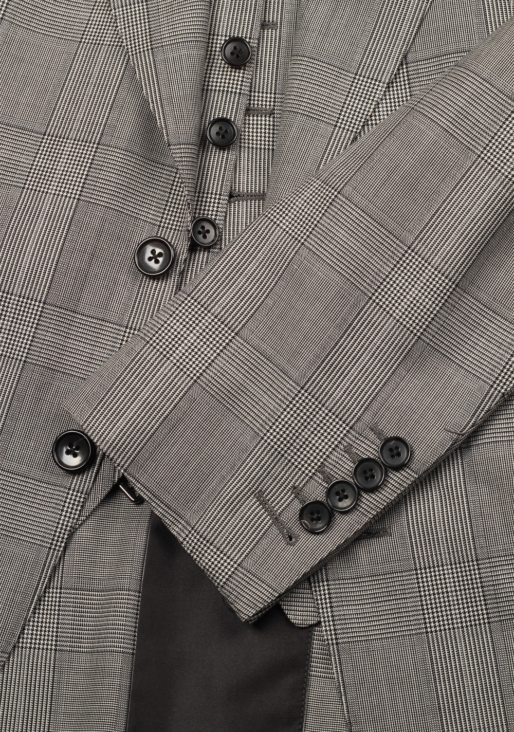 TOM FORD Shelton Checked Gray 3 Piece Suit Size 48 / 38R U.S.