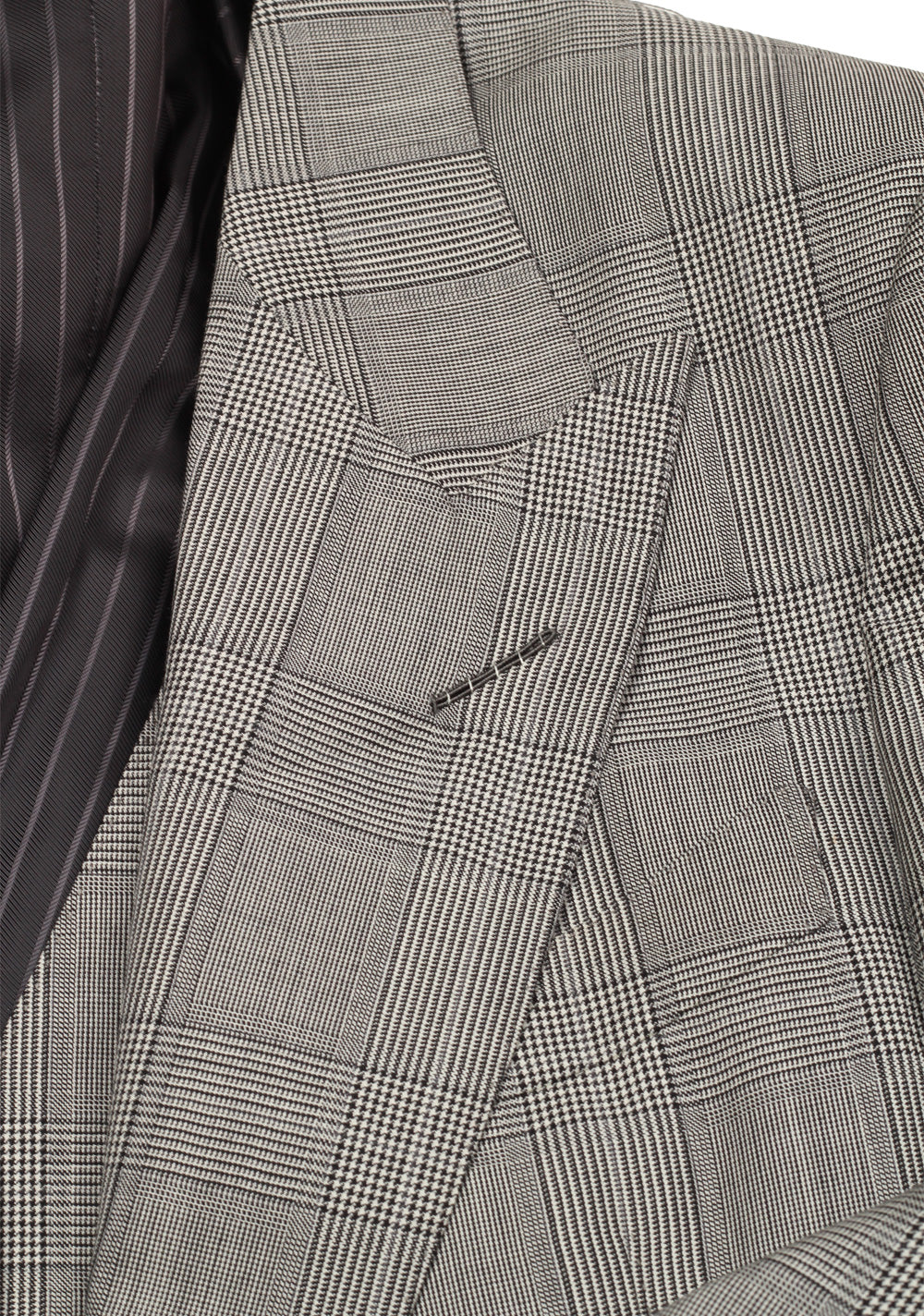 TOM FORD Shelton Checked Gray 3 Piece Suit Size 48 / 38R U.S.