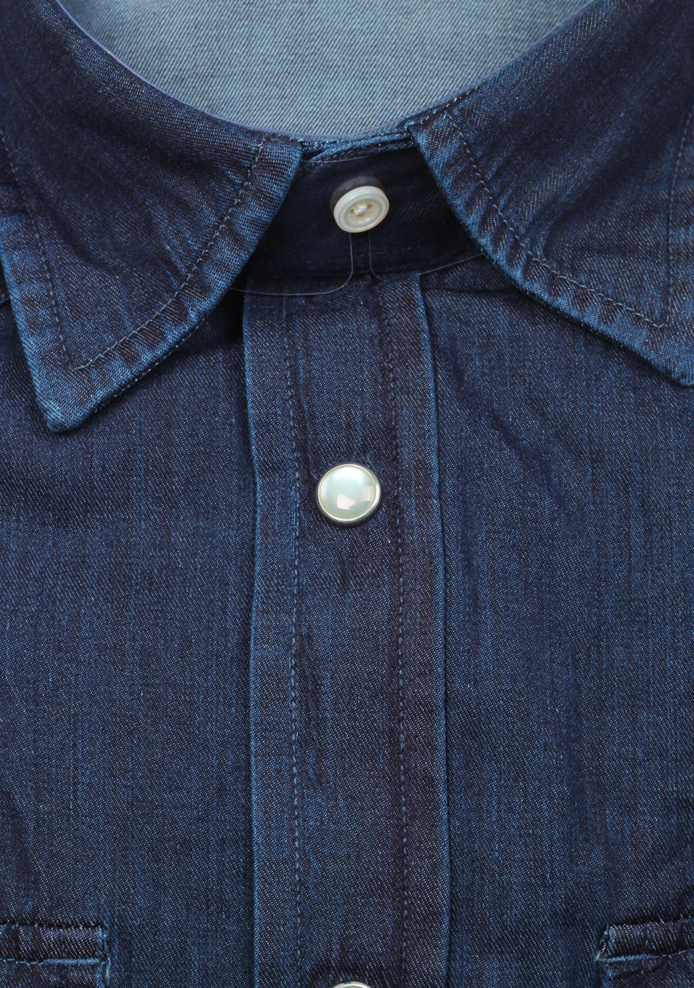 TOM FORD Solid Blue Denim Casual Shirt Size 44 / 17,5 U.S.