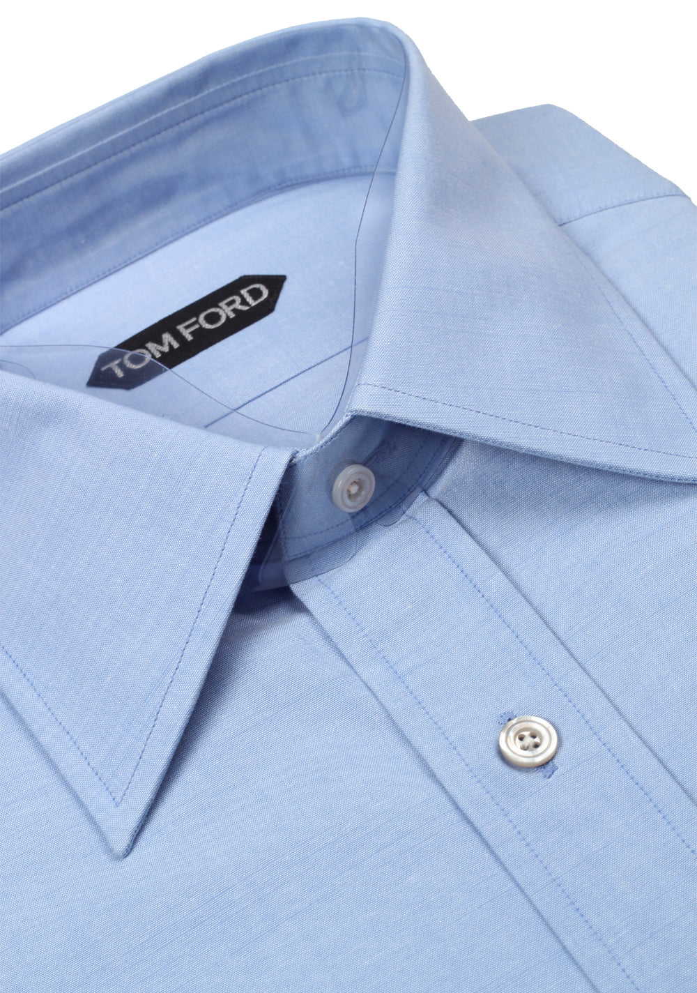 TOM FORD Solid Blue Dress Shirt Size 40 / 15,75 U.S.