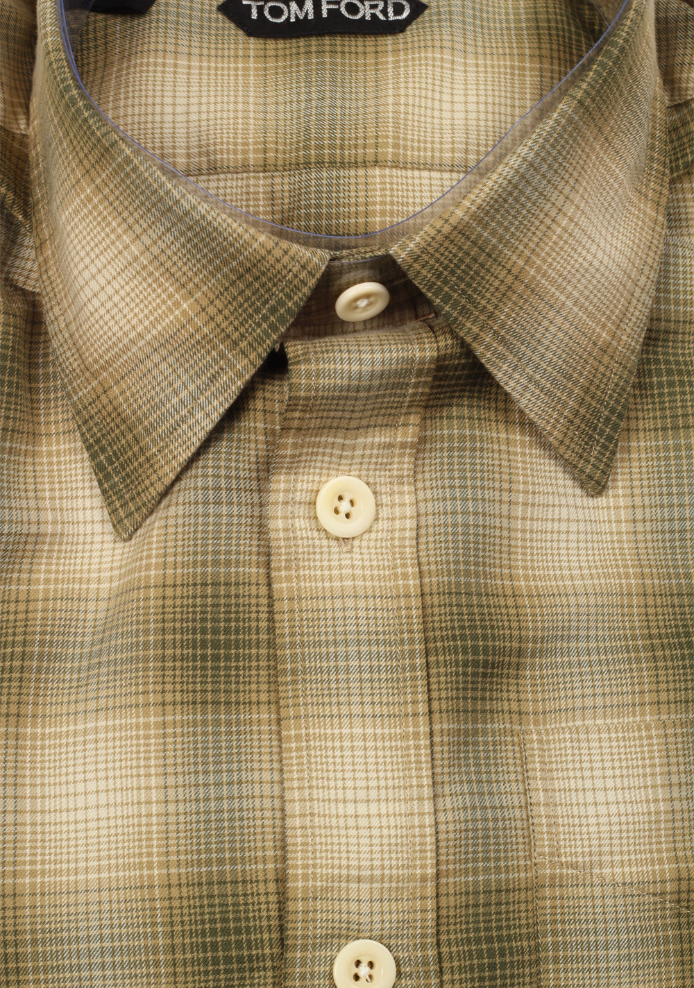 TOM FORD Checked Brown Dress Shirt Size 40 / 15,75 U.S.