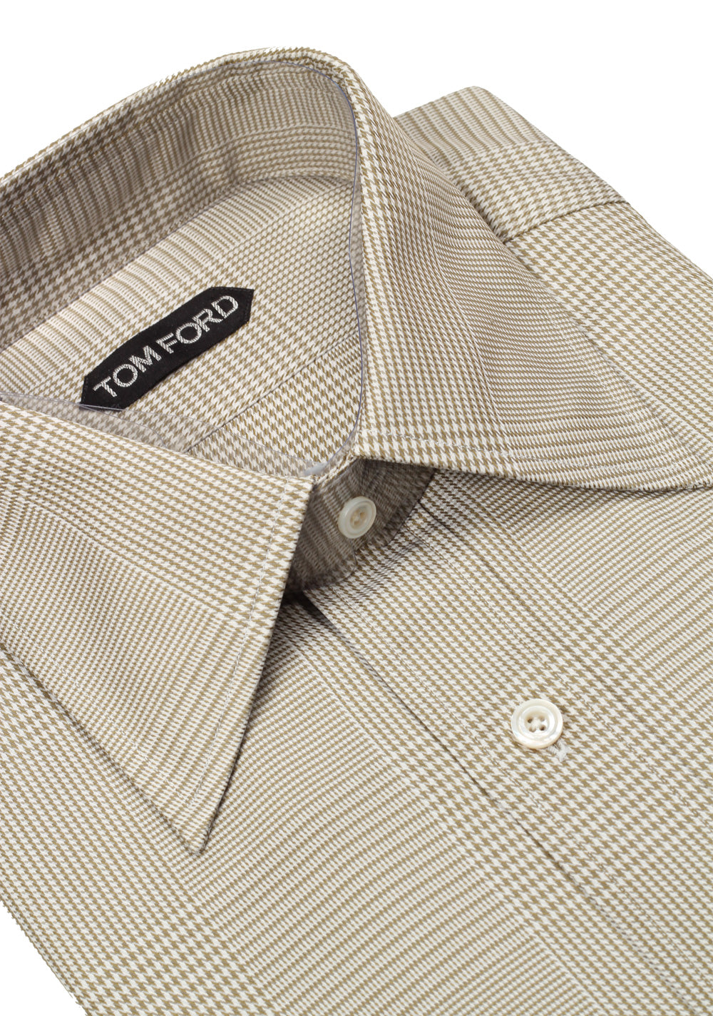 TOM FORD Checked Beige Dress Shirt Size 40 / 15,75 U.S.