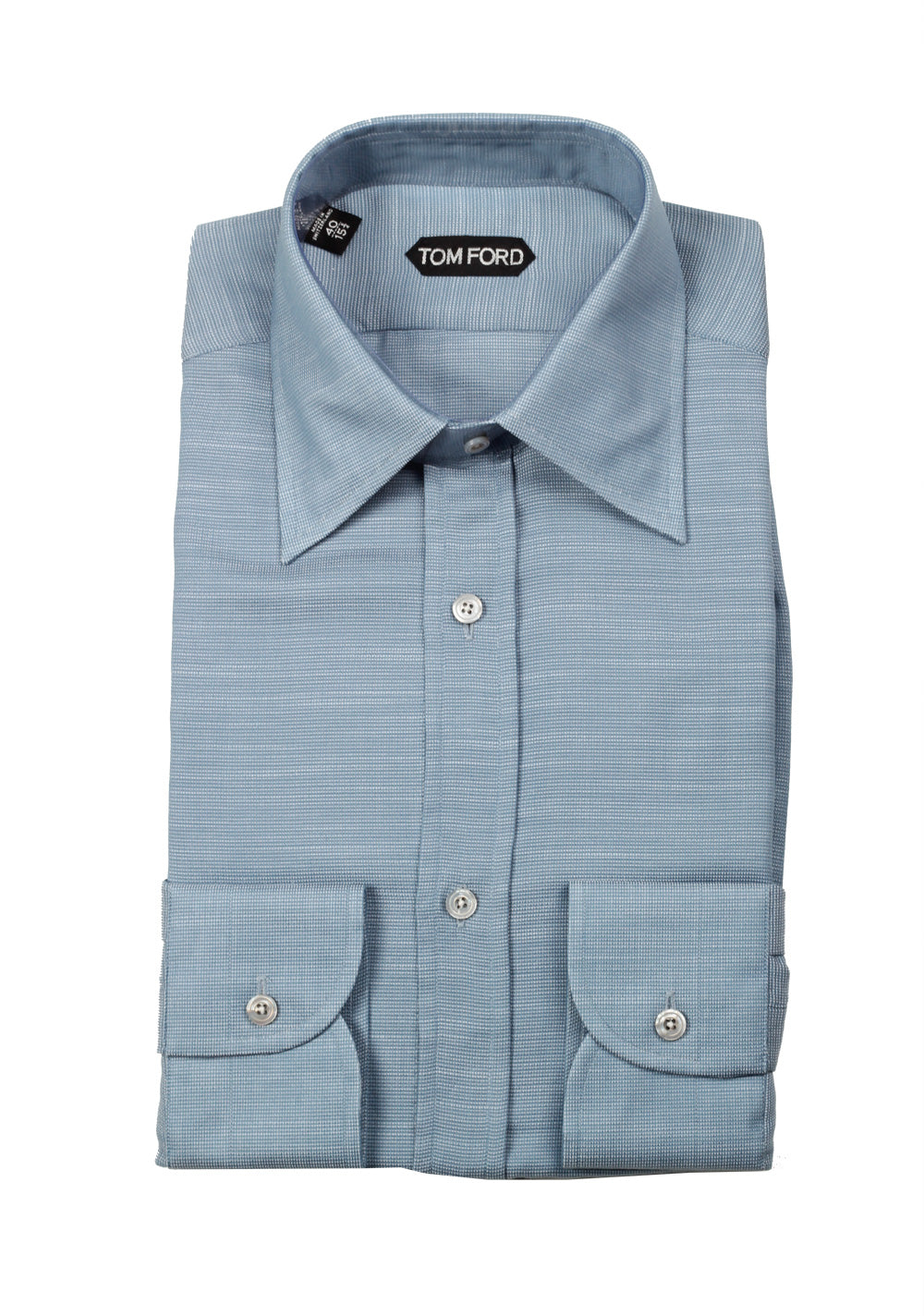 TOM FORD Solid Blue Dress Shirt Size 40 / 15,75 U.S.