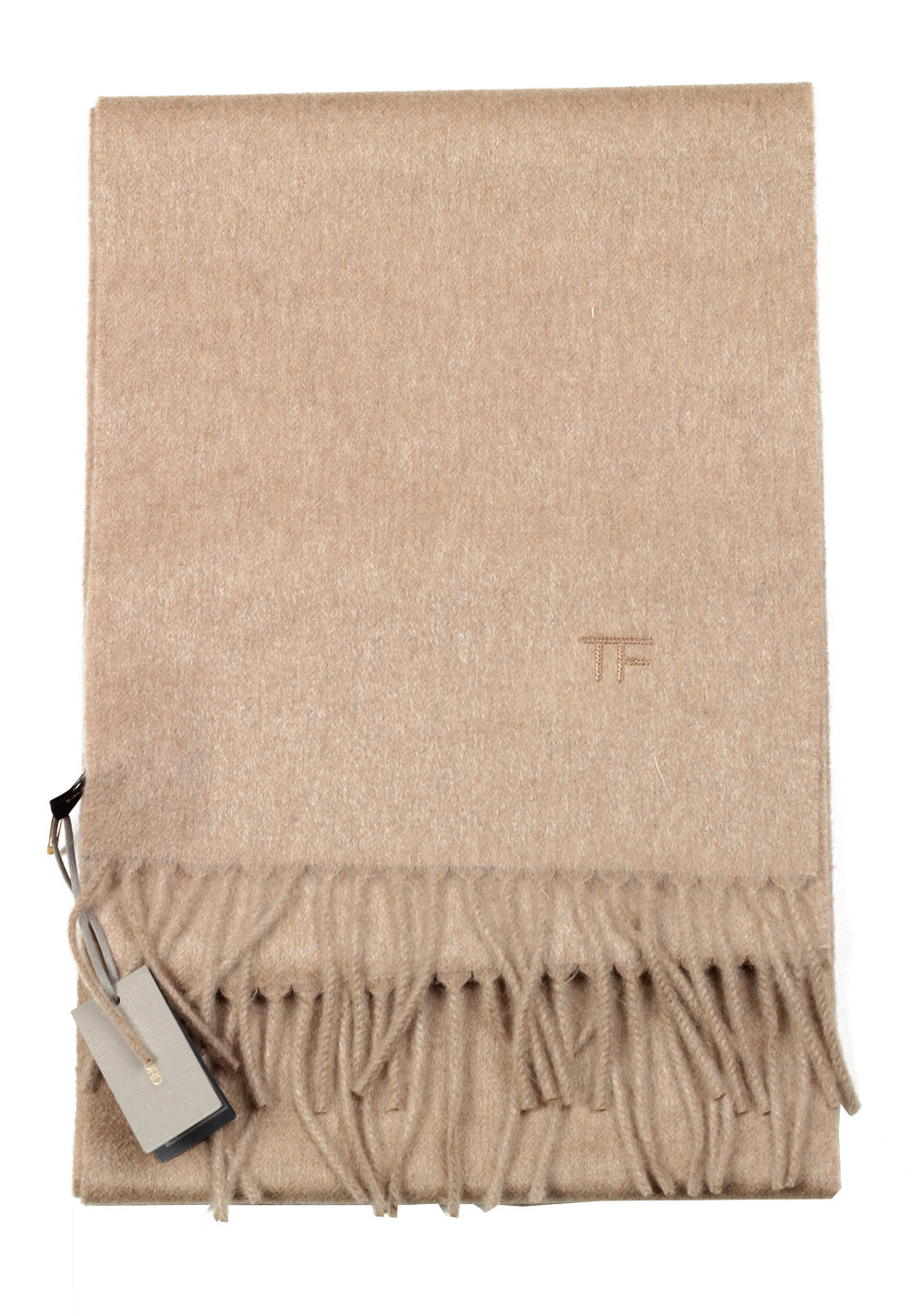 Tom Ford Camel Cashmere Signature Scarf 110" / 10.5"