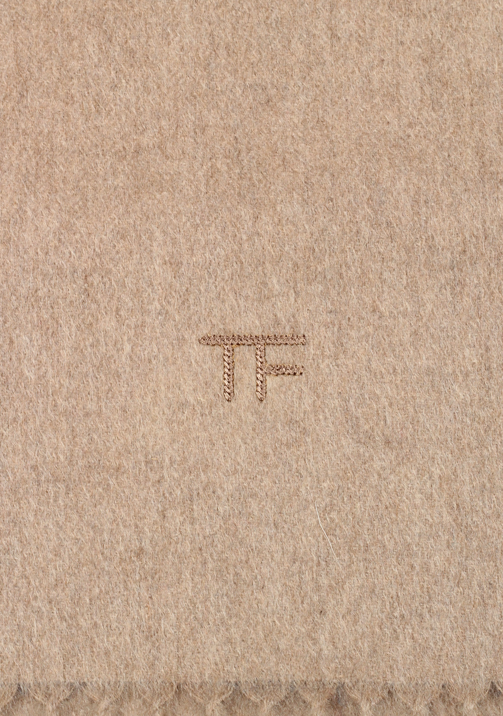 Tom Ford Camel Cashmere Signature Scarf 110" / 10.5"