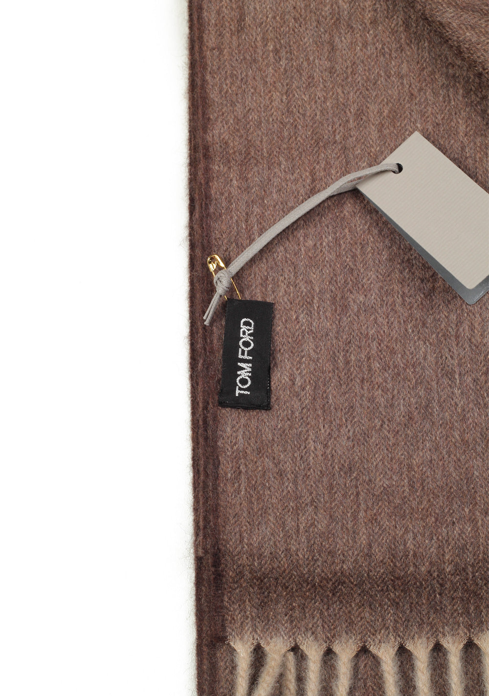 Tom Ford Brown Cashmere Signature Scarf 110" / 10.5"