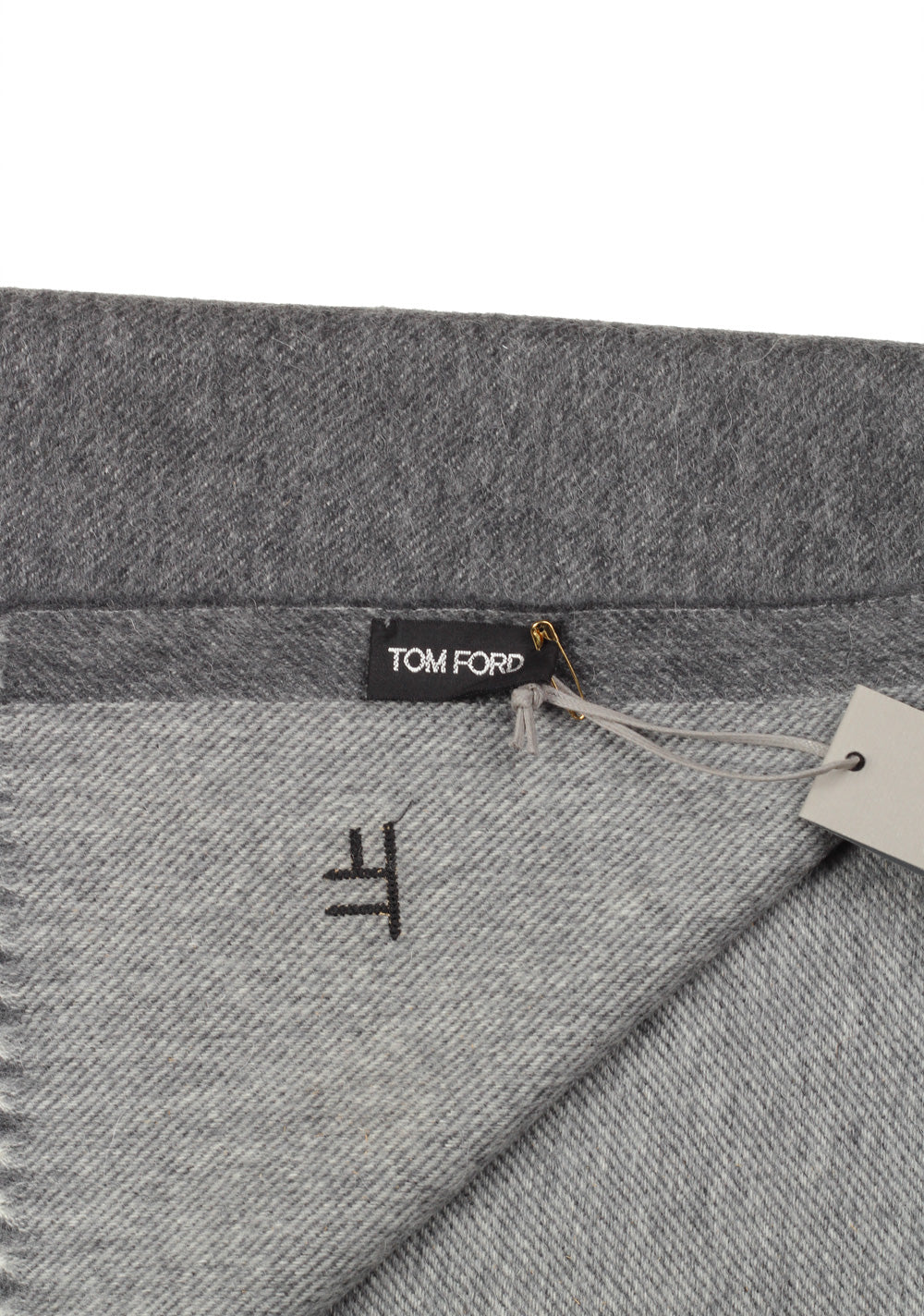Tom Ford Gray Wool Alpaca Cashmere Signature Scarf 82" / 11"