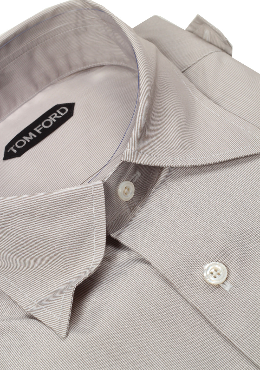 TOM FORD Striped White Gray Casual Shirt Size 40 / 15,75 U.S.