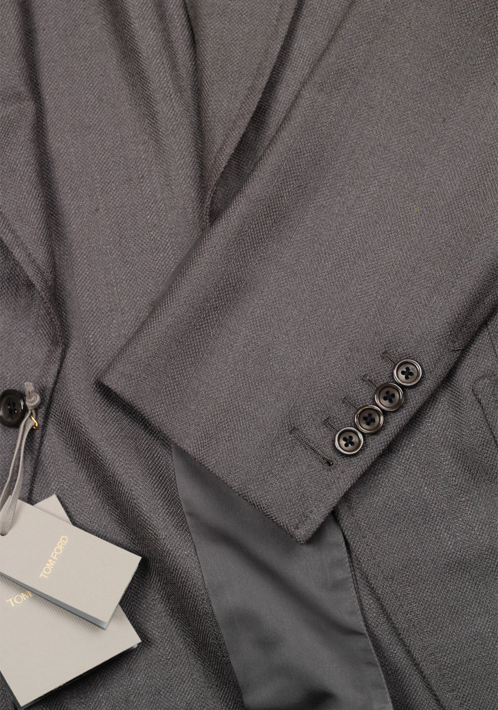 TOM FORD Shelton Gray Suit Size 46 / 36R U.S. In Silk Mohair