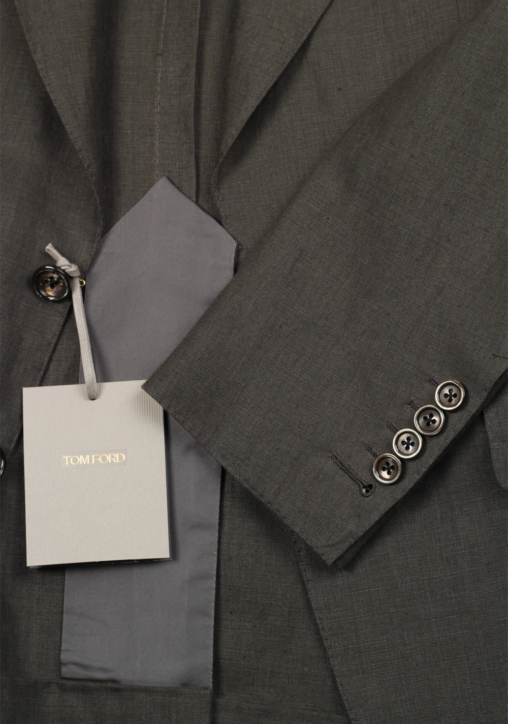 TOM FORD Shelton Gray Suit Size 46 / 36R U.S. In Linen