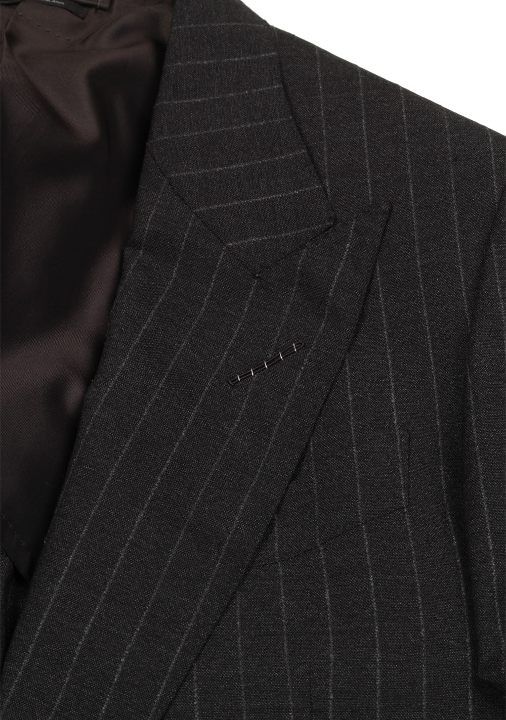 TOM FORD Shelton Charcoal Striped Suit Size 46 / 36R U.S. In Wool