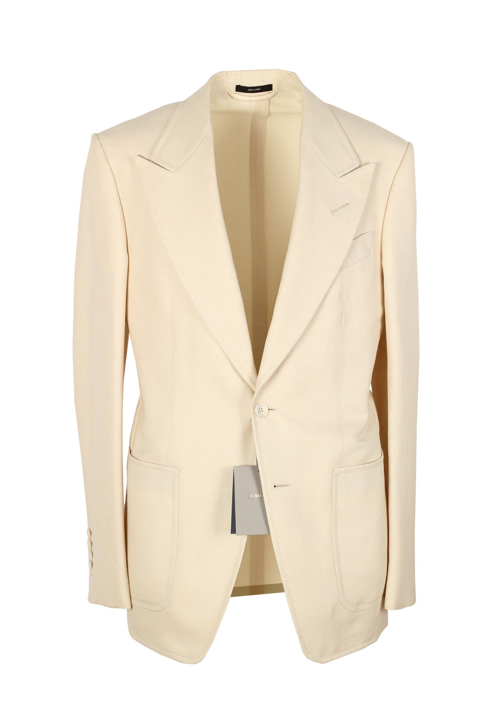 TOM FORD Shelton Ivory Suit Size 46 / 36R U.S. In Wool Linen Mohair