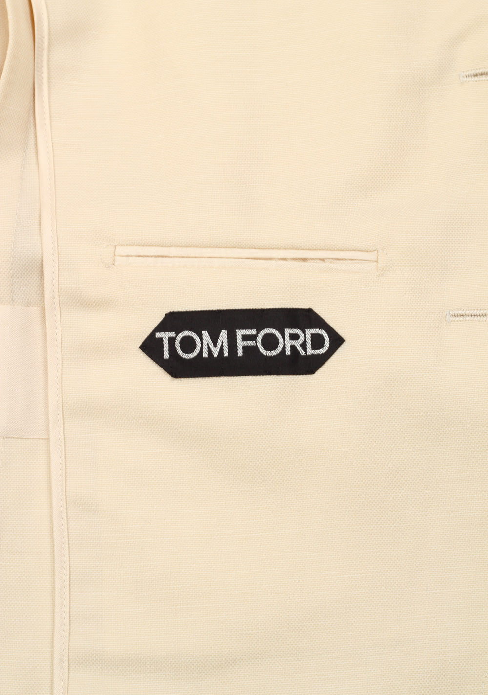 TOM FORD Shelton Ivory Suit Size 46 / 36R U.S. In Wool Linen Mohair