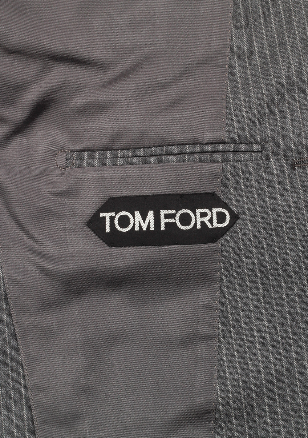 TOM FORD Shelton Striped Gray Suit Size 46 / 36R U.S. In Wool