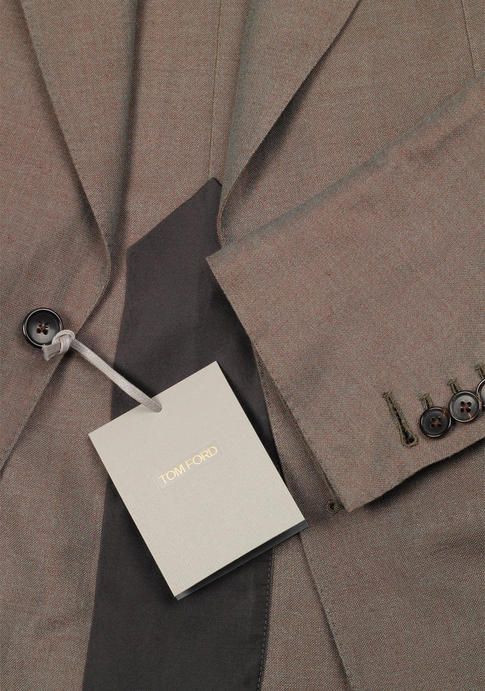TOM FORD Shelton Grayish Copper Suit Size 46 / 36R U.S. In Silk Linen