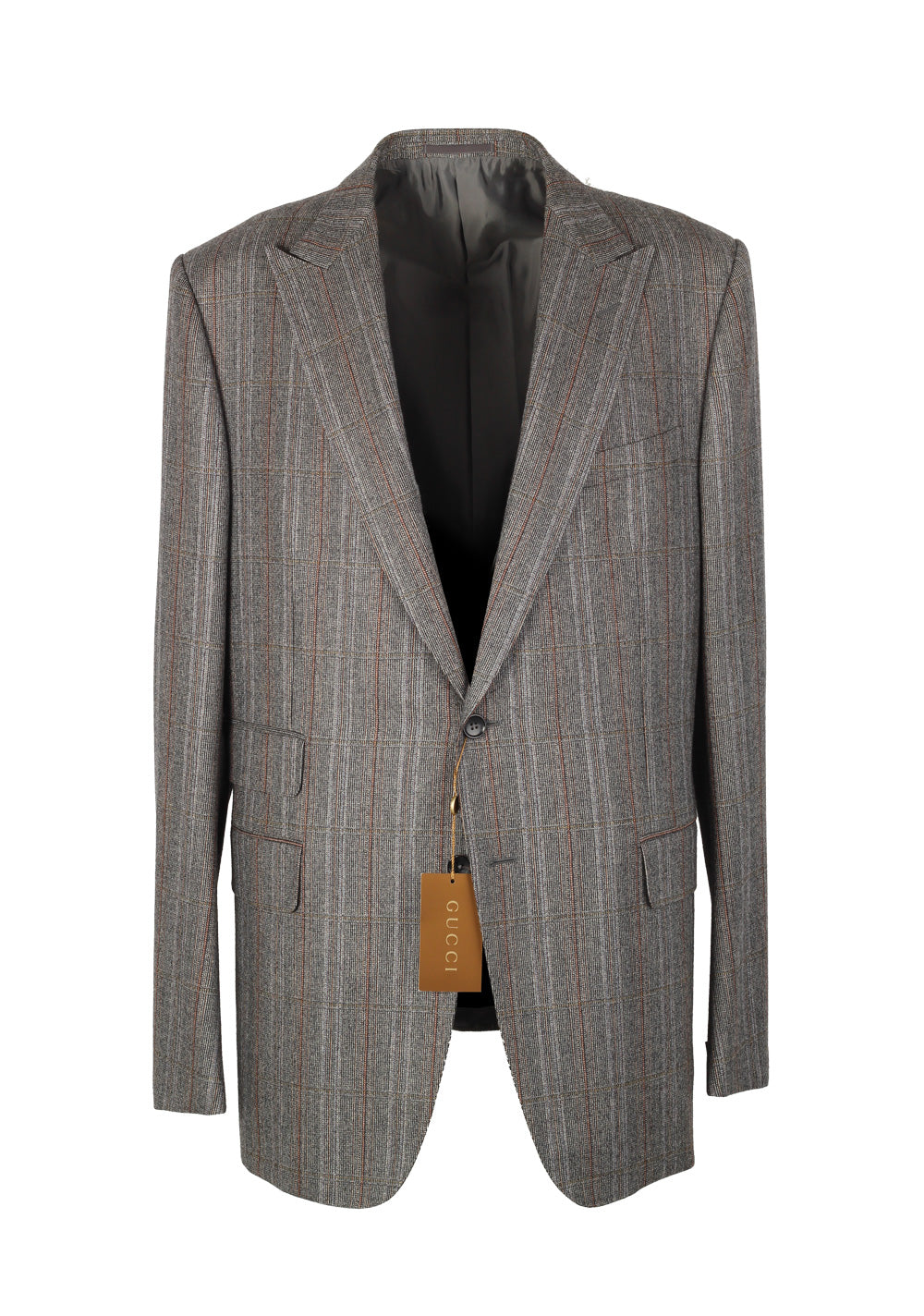 Gucci Gray Checked Suit Size 56 / 46R U.S. In Wool