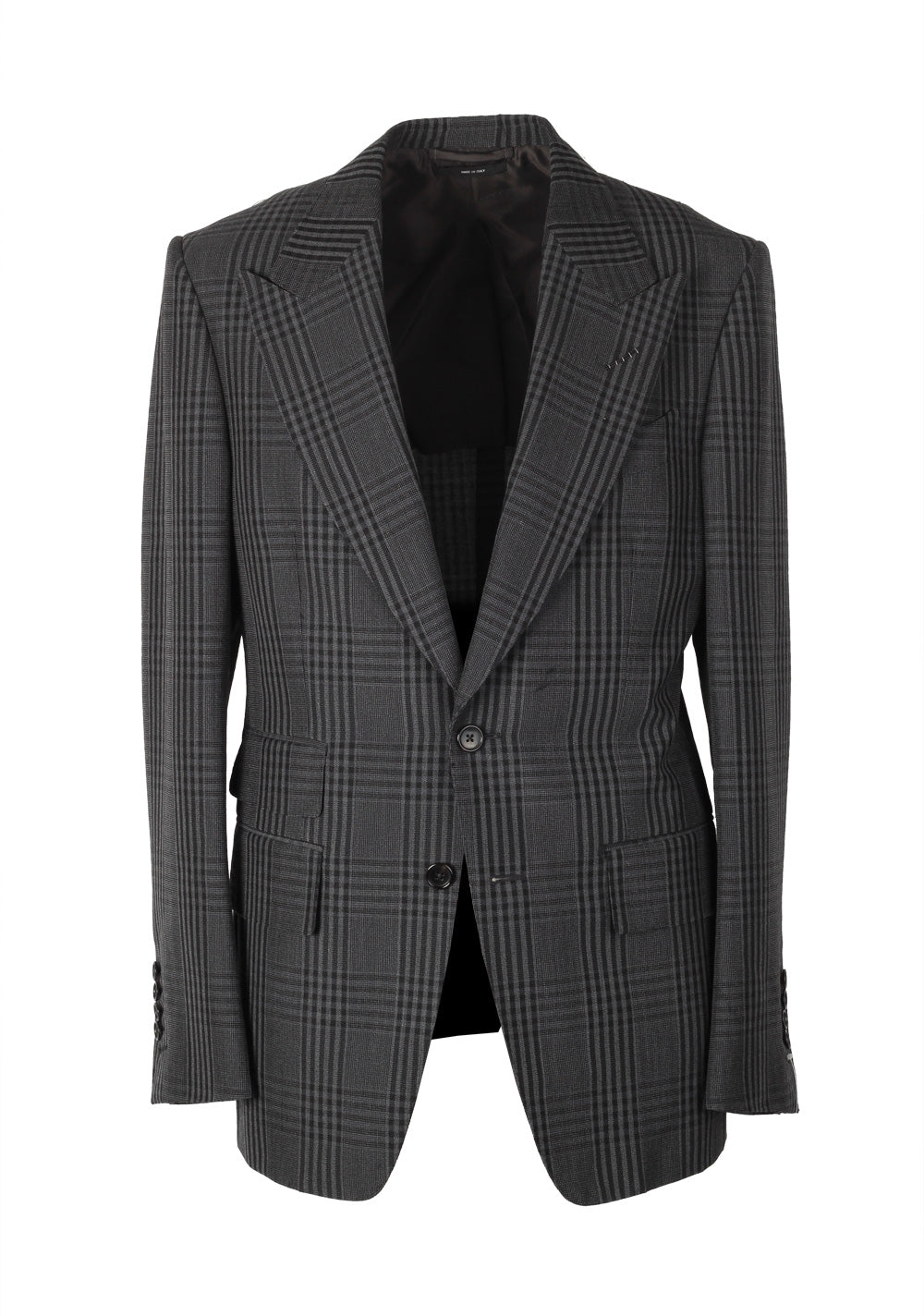 TOM FORD Shelton Gray Checked Suit Size 46 / 36R U.S. In Mohair Wool