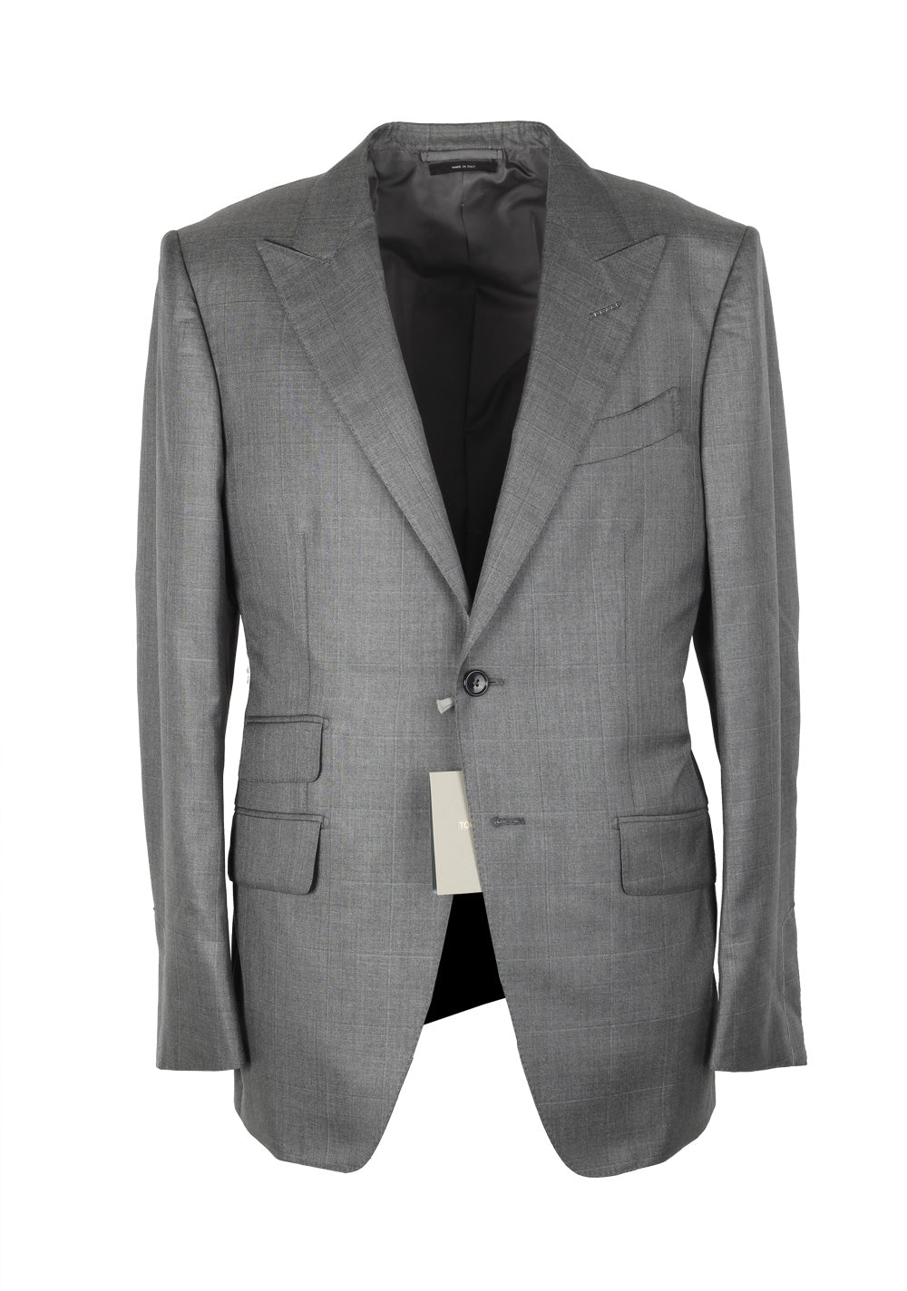 TOM FORD O'Connor Checked Gray Suit Size 48 / 38R U.S. Silk Wool Fit Y