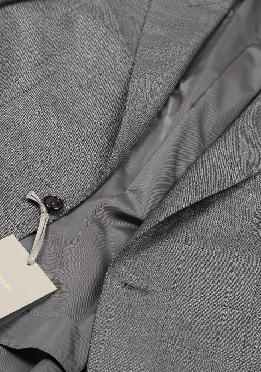 TOM FORD O'Connor Checked Gray Suit Size 48 / 38R U.S. Silk Wool Fit Y