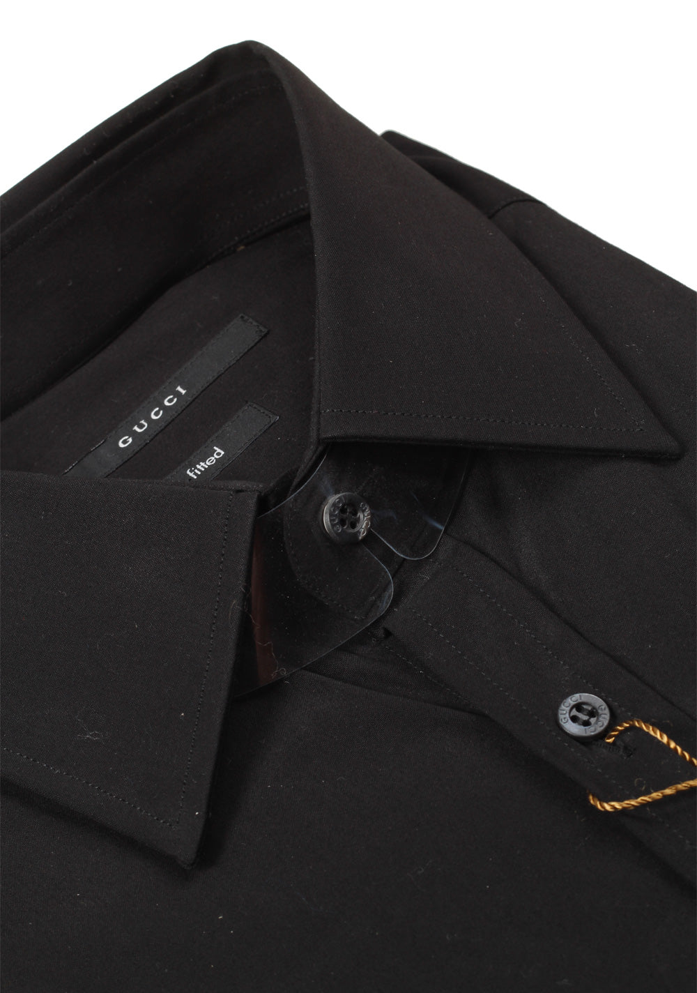 Gucci Solid Black Dress Shirt Size 42 / 16,5 U.S. Fitted