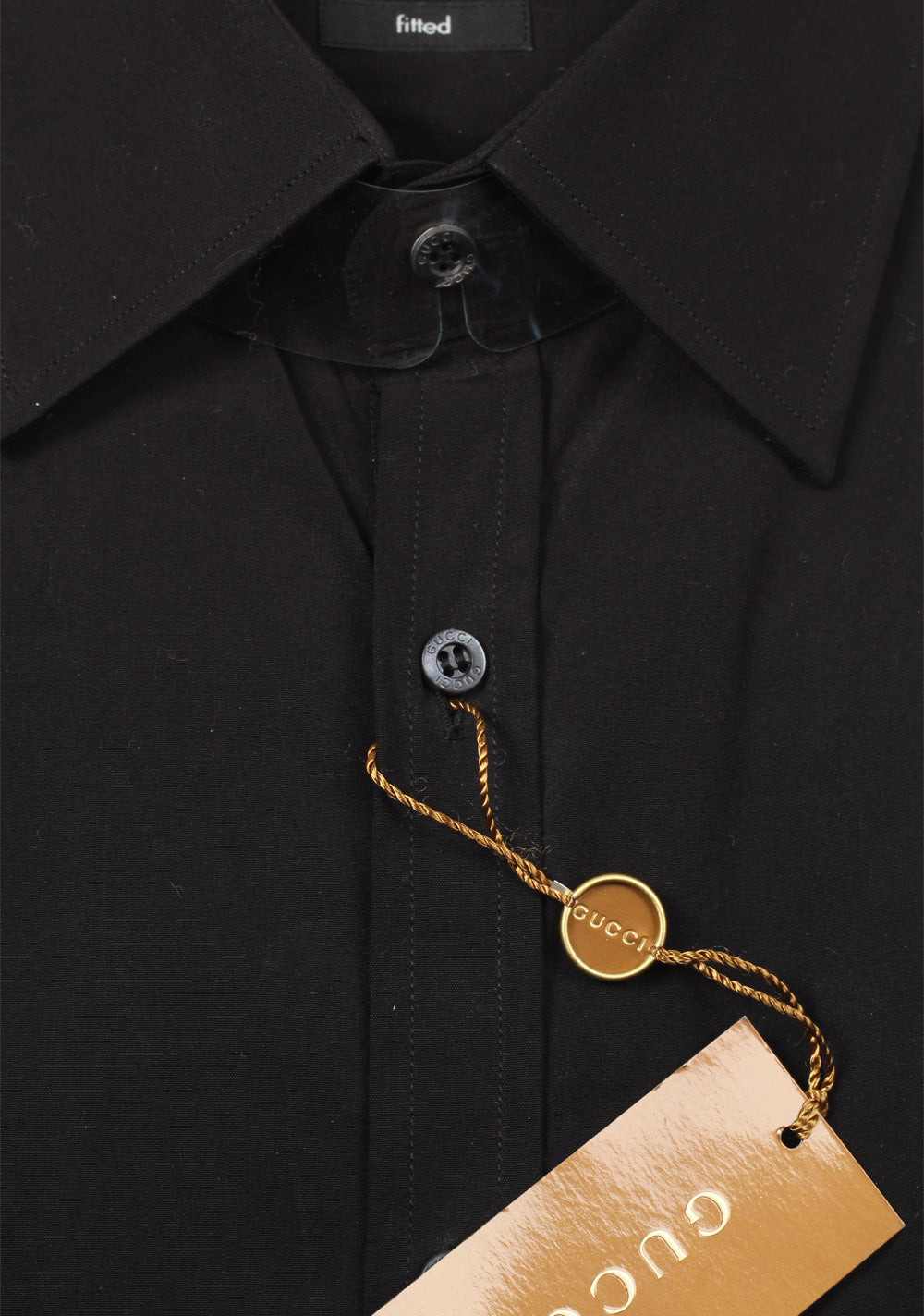 Gucci Solid Black Dress Shirt Size 42 / 16,5 U.S. Fitted