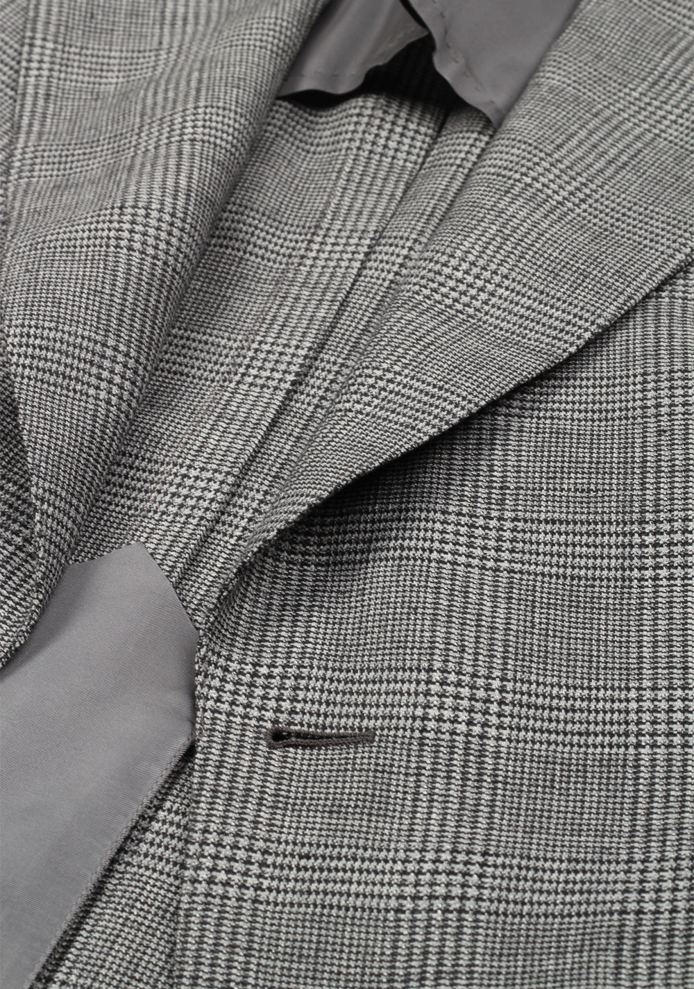 TOM FORD Shelton Gray Checked Suit Size 46 / 36R U.S. In Wool Silk Linen