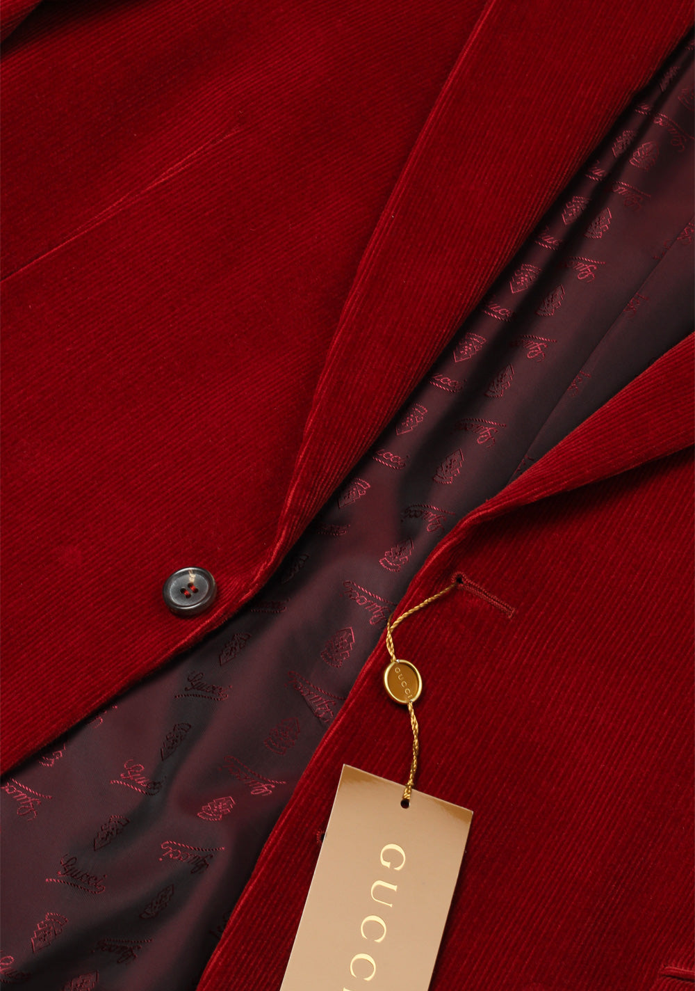 Gucci Red Corduroy Sport Coat Size 56L / 46L U.S. In Cotton