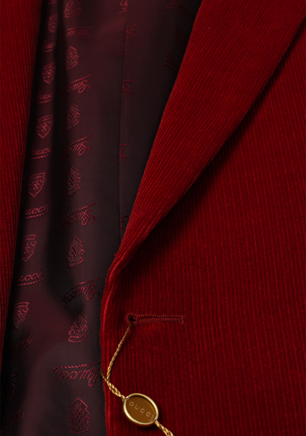Gucci Red Corduroy Sport Coat Size 56L / 46L U.S. In Cotton