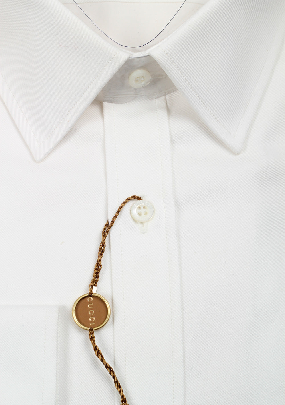 Gucci Solid White Dress Shirt Size 43 / 17 U.S. Slim