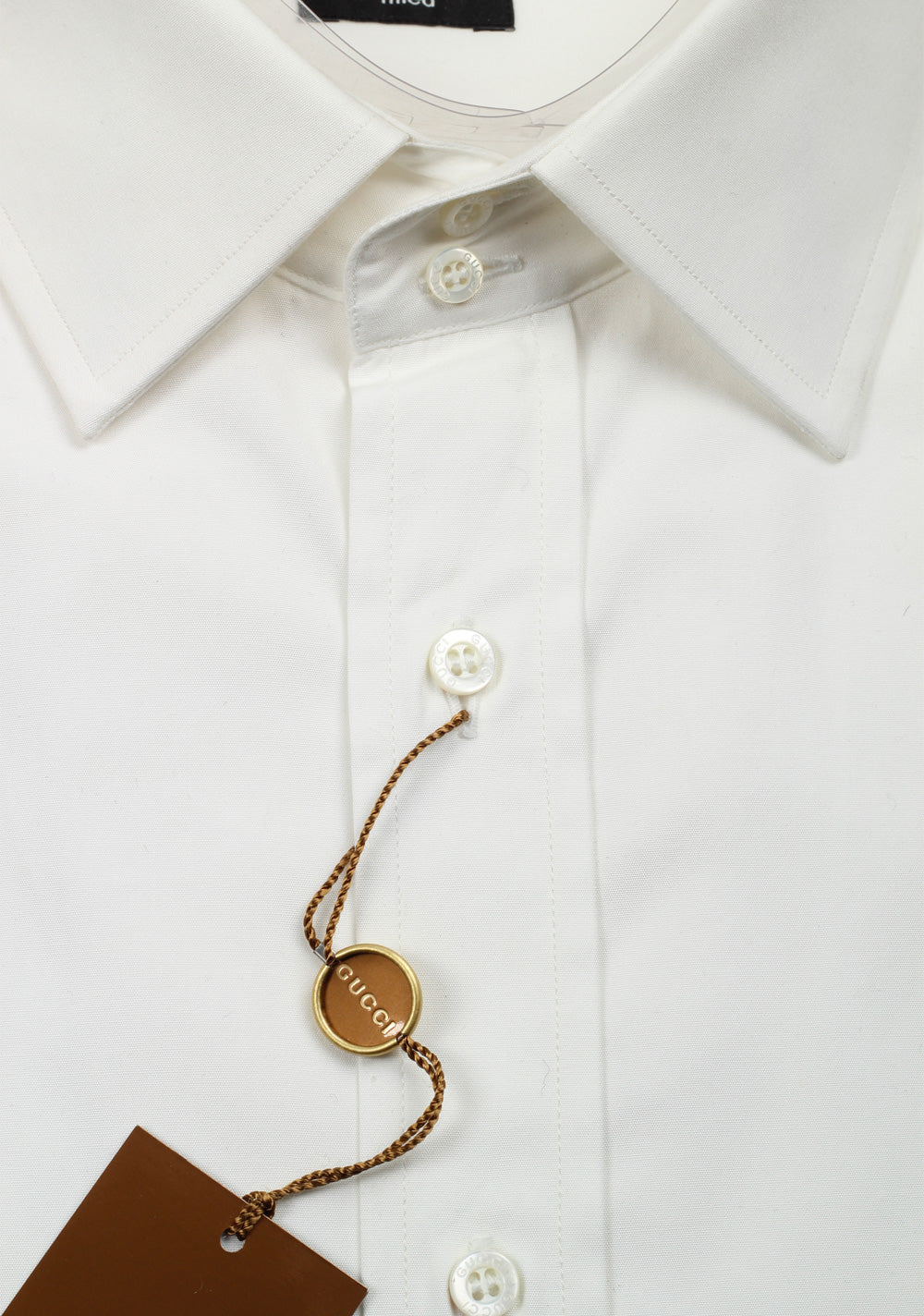 Gucci Solid Off White Dress Shirt Size 43 / 17 U.S. Fitted