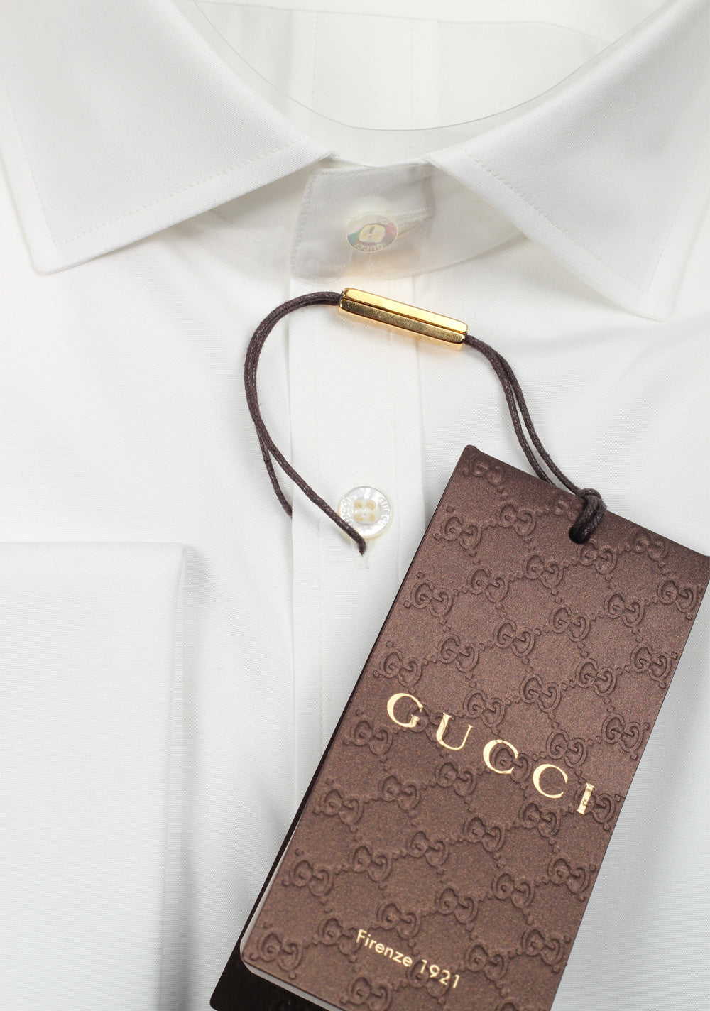 Gucci Solid White French Cuff Dress Shirt Size 40 / 15,75 U.S. Slim