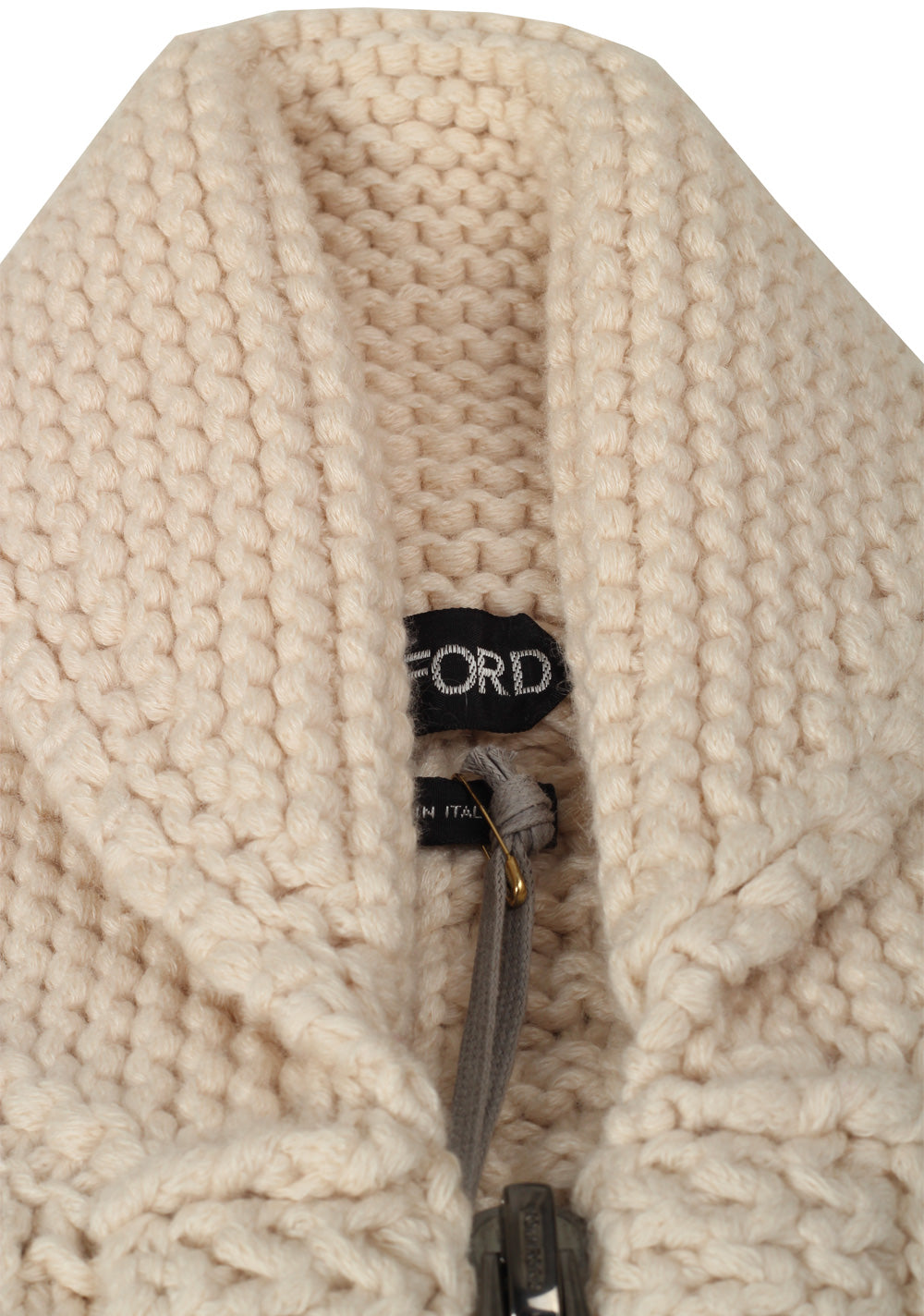 TOM FORD Beige Zipper Cardigan Size Medium / 40R U.S. Cotton Cashmere
